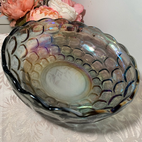 Other - Blue carnival glass bowl